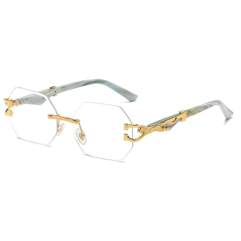 Crystal Clear Rimless Sunglasses