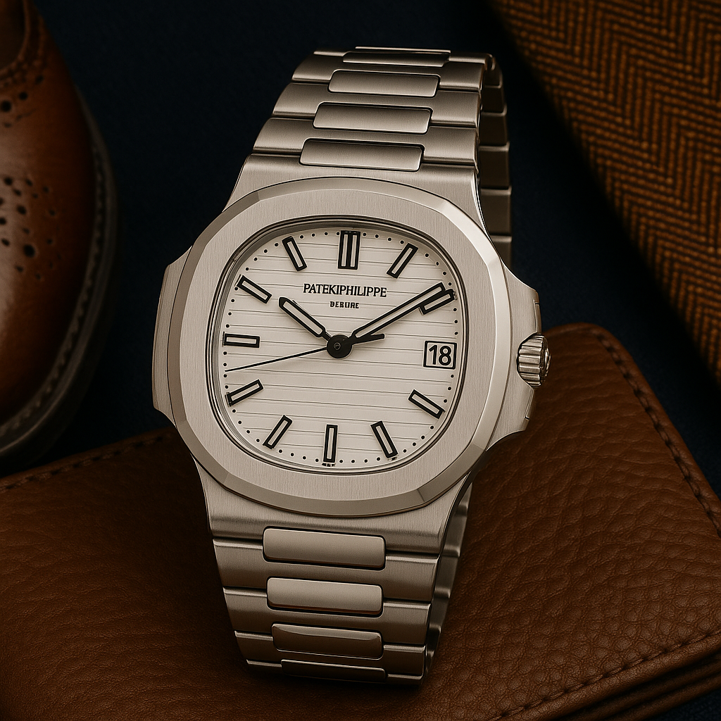 PP Geneve Men's Luxury Watch – White Dial Stainless Steel
