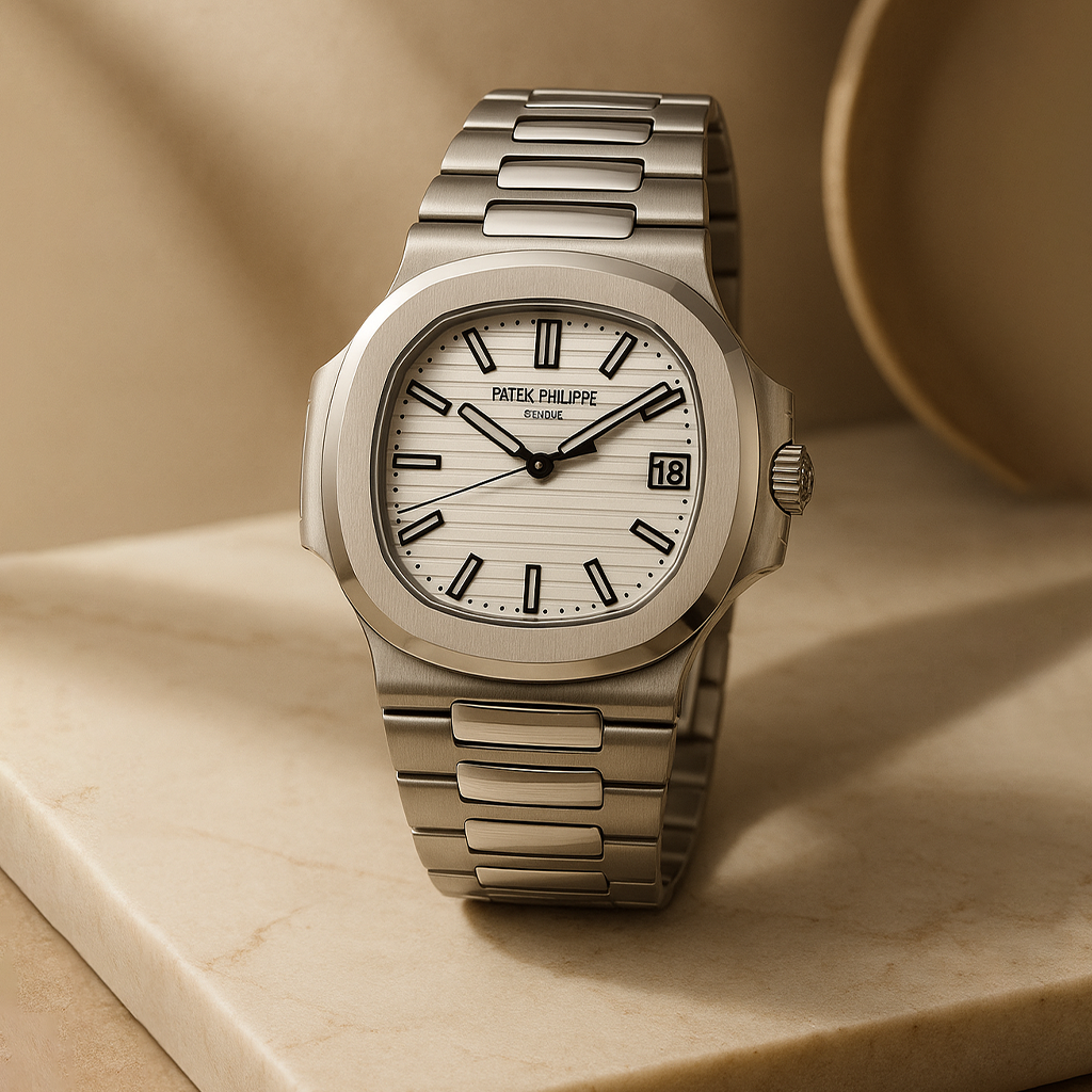 PP Geneve Men's Luxury Watch – White Dial Stainless Steel